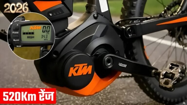 KTM Electric Cycle comes with 520km range, 60km/h speed, and 10-minute fast charging. Check features, range, and performance details.